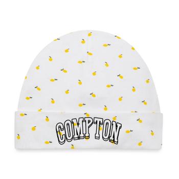 compton shirt - Baby Premium Organic Mütze - Weiß/Zitronengelb - Vorne