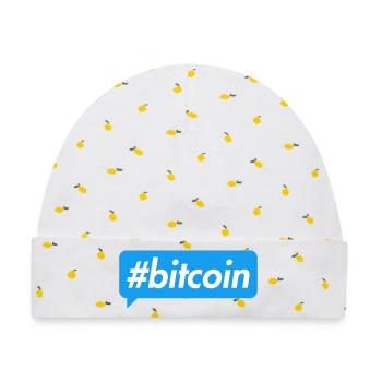Bitcoin Blockchain Motivationsdesign - Baby Premium Organic Mütze - Weiß/Zitronengelb - Vorne