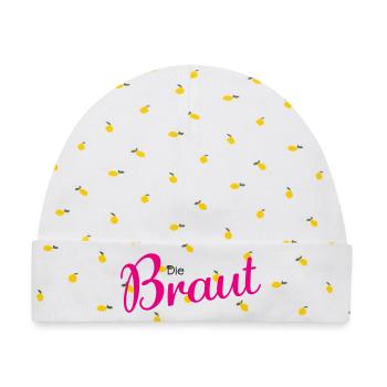 Die Braut - Baby Premium Organic Mütze - Weiß/Zitronengelb - Vorne