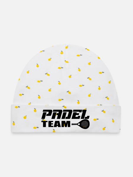 Padel Team - Baby Premium Organic Mütze - Weiß/Zitronengelb