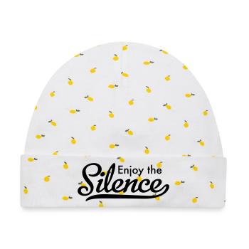 Enjoy the Silence - Baby Premium Organic Mütze - Weiß/Zitronengelb - Vorne