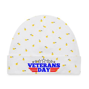 Logo Veterans Day - Baby Premium Organic Mütze - Weiß/Zitronengelb - Vorne