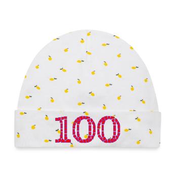 100. 100 JAHRE. 100-JÄHRIGES JUBILÄUM. GEBURTSTAG 100 - Baby Premium Organic Mütze - Weiß/Zitronengelb - Vorne