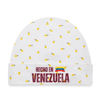 Made in Venezuela, venezolanischer Stolz - Baby Premium Organic Mütze - Weiß/Zitronengelb - Vorne