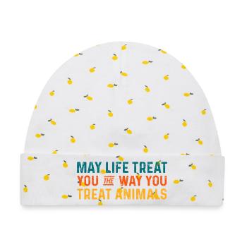 Positiver Optimismus Tierzitat - Baby Premium Organic Mütze - Weiß/Zitronengelb - Vorne