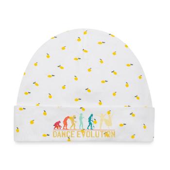 Tanz-Evolution-Silhouette-Design - Baby Premium Organic Mütze - Weiß/Zitronengelb - Vorne