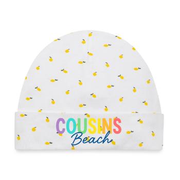 Cousins Beach – Colorful Summer - Baby Premium Organic Mütze - Weiß/Zitronengelb - Vorne