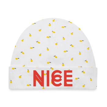 Nice Nice - Baby Premium Organic Mütze - Weiß/Zitronengelb - Vorne