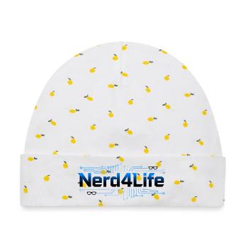 Nerd4Life Circuit Logo - Baby Premium Organic Mütze - Weiß/Zitronengelb - Vorne