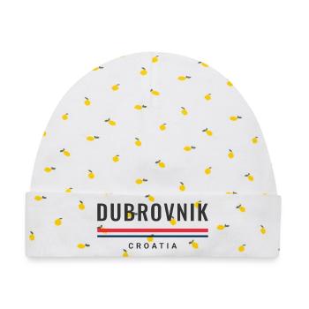 Stadt Dubrovnik, Kroatien - Baby Premium Organic Mütze - Weiß/Zitronengelb - Vorne