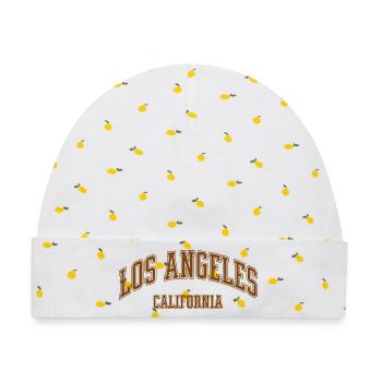 Los Angeles California Vintage College Style - Baby Premium Organic Mütze - Weiß/Zitronengelb - Vorne
