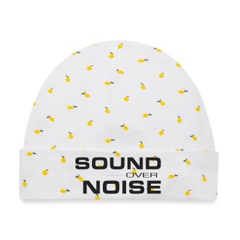 Sound Over Noise - Baby Premium Organic Mütze - Weiß/Zitronengelb - Vorne