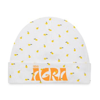 Agra India Fette Typografie - Baby Premium Organic Mütze - Weiß/Zitronengelb - Vorne