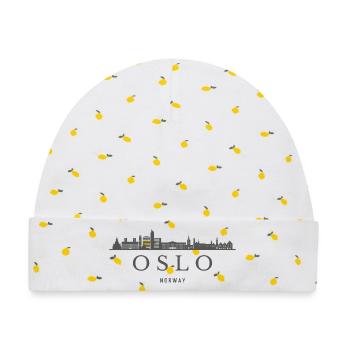 Oslo, Norwegen, Skyline von Oslo - Baby Premium Organic Mütze - Weiß/Zitronengelb - Vorne