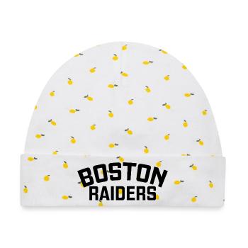 Boston Raiders - Baby Premium Organic Mütze - Weiß/Zitronengelb - Vorne