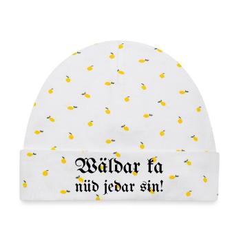Wäldar ka nüd jedar sin! - Baby Premium Organic Mütze - Weiß/Zitronengelb - Vorne