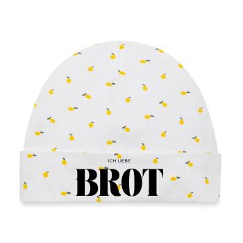 Ich liebe Brot - Baby Premium Organic Mütze - Weiß/Zitronengelb - Vorne