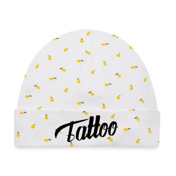 Tattoo - Baby Premium Organic Mütze - Weiß/Zitronengelb - Vorne