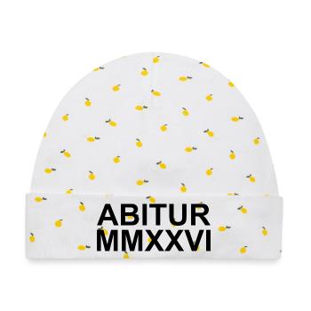 ABITUR - Baby Premium Organic Mütze - Weiß/Zitronengelb - Vorne