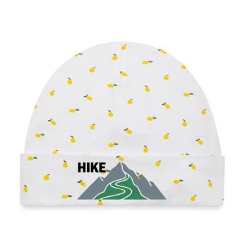 Hike Berge Wandern Wandergruppe Gipfel - Baby Premium Organic Mütze - Weiß/Zitronengelb - Vorne