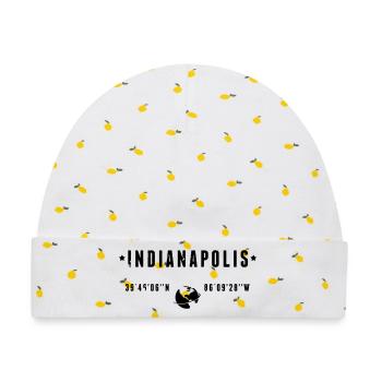 Indianapolis, Indiana Koordinaten GPS-Globus - Baby Premium Organic Mütze - Weiß/Zitronengelb - Vorne