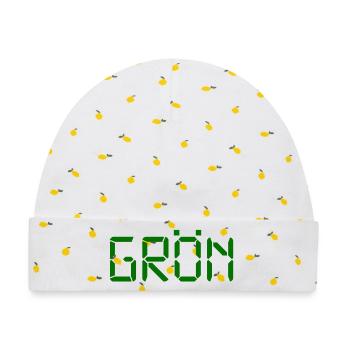 Grün – LCD - Baby Premium Organic Mütze - Weiß/Zitronengelb - Vorne