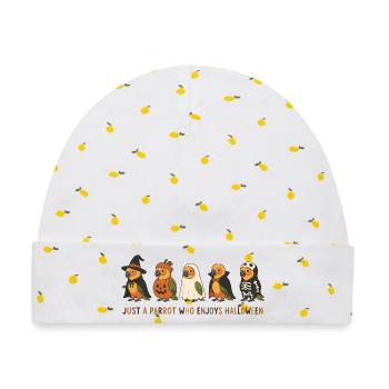 Papageien-Halloween-Crew - Baby Premium Organic Mütze - Weiß/Zitronengelb - Vorne