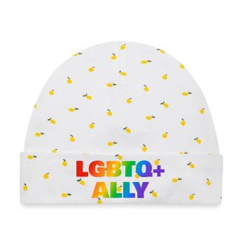 LGBTQ Ally Pride - Baby Premium Organic Mütze - Weiß/Zitronengelb - Vorne