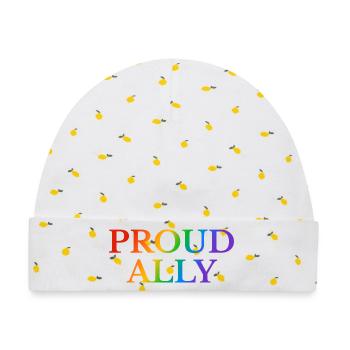 LGBTQ Ally Pride - Baby Premium Organic Mütze - Weiß/Zitronengelb - Vorne