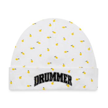 Drummer Arc Distressed Schrift - Baby Premium Organic Mütze - Weiß/Zitronengelb - Vorne