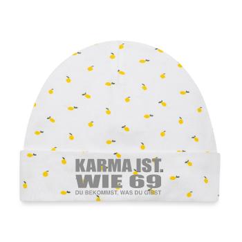 Karma 69  - Baby Premium Organic Mütze - Weiß/Zitronengelb - Vorne