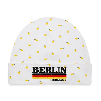 Berlin - Deutschland - Germany - Berliner Bär - Baby Premium Organic Mütze - Weiß/Zitronengelb - Vorne