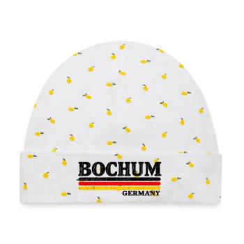 Bochum - Ruhrpott - Deutschland - Germany - Baby Premium Organic Mütze - Weiß/Zitronengelb - Vorne
