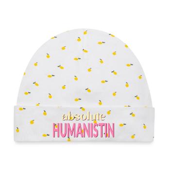 Humanismus Menschlichkeit - Baby Premium Organic Mütze - Weiß/Zitronengelb - Vorne