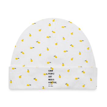 lustiger cooler Spruch lustige coole Sprüche Humor - Baby Premium Organic Mütze - Weiß/Zitronengelb - Vorne