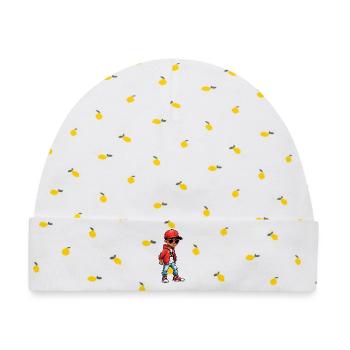 Cooler Cartoon-Teenager - Baby Premium Organic Mütze - Weiß/Zitronengelb - Vorne