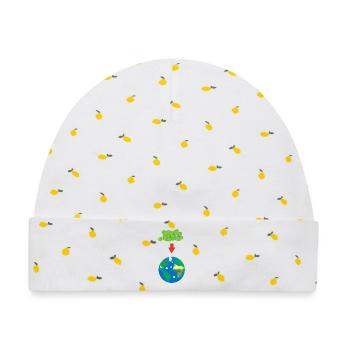 Erbsen auf der Erde - Baby Premium Organic Mütze - Weiß/Zitronengelb - Vorne