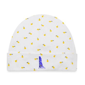 Laboe Marine-Ehrenmal – Modernes Linien-Art Design - Baby Premium Organic Mütze - Weiß/Zitronengelb - Vorne