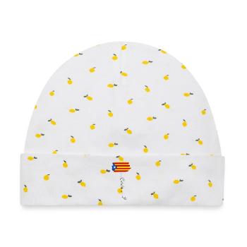 Katalonien Unabhängigkeit Flagge Estelada Blava - Baby Premium Organic Mütze - Weiß/Zitronengelb - Vorne
