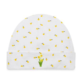 Leuchtende Osterglocken – Frühlingsblumen - Baby Premium Organic Mütze - Weiß/Zitronengelb - Vorne