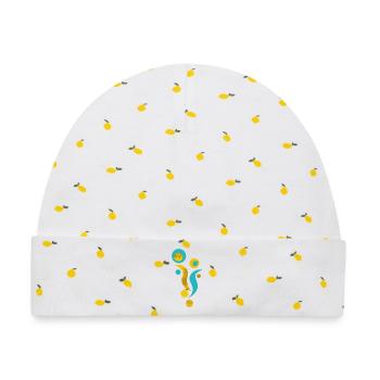 yoga-design_41 - Baby Premium Organic Mütze - Weiß/Zitronengelb - Vorne