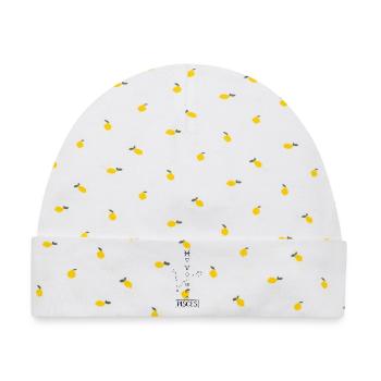 Pisces - Fische Sternzeichen - schwarz - Baby Premium Organic Mütze - Weiß/Zitronengelb - Vorne