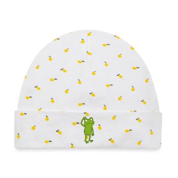 Frosch verwirrt  - Baby Premium Organic Mütze - Weiß/Zitronengelb - Vorne