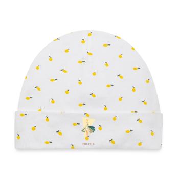 Style In Motion – Abstrakte Mode Illustration - Baby Premium Organic Mütze - Weiß/Zitronengelb - Vorne