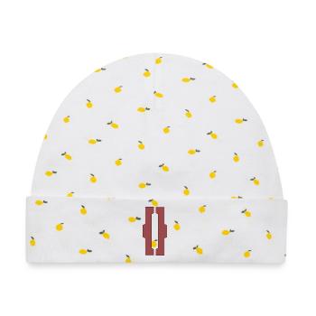 Geometrische Echelon-Säulen - Baby Premium Organic Mütze - Weiß/Zitronengelb - Vorne