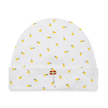 Baskenland Flagge Ikurriña Rot Grün Weiß - Baby Premium Organic Mütze - Weiß/Zitronengelb - Vorne