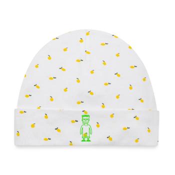 monster - Baby Premium Organic Mütze - Weiß/Zitronengelb - Vorne
