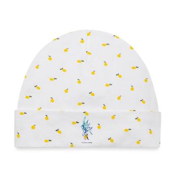Grace in Motion – Elegante Skalare - Baby Premium Organic Mütze - Weiß/Zitronengelb - Vorne