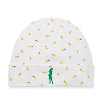 elfe_silhouette - Baby Premium Organic Mütze - Weiß/Zitronengelb - Vorne