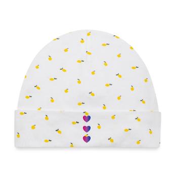 Bi Flag Herzen - Baby Premium Organic Mütze - Weiß/Zitronengelb - Vorne